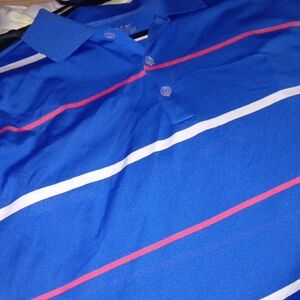 Nike Blue Polo with Red and White Stripes